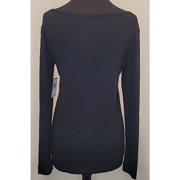 Premise Studio Black Boat Neck Long Sleeve Blouse NWT Women’s Size L - Picture 3 of 8